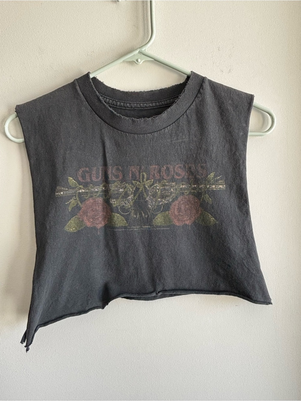 Source Unknown Black Guns N' Roses Graphic Crop Tank  ( vintage )